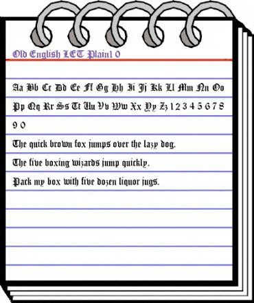 Old English LET Plain animated font preview Old English LET Plain animated font preview