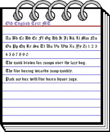 Old English Text MT Regular animated font preview Old English Text MT Regular animated font preview