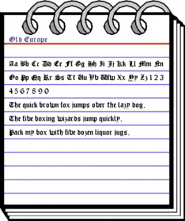 Old Europe Regular animated font preview