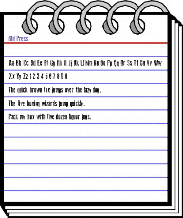 Old Press Regular animated font preview Old Press Regular animated font preview