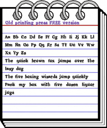 Old printing press_FREE-version Regular animated font preview Old printing press_FREE-version Regular animated font preview