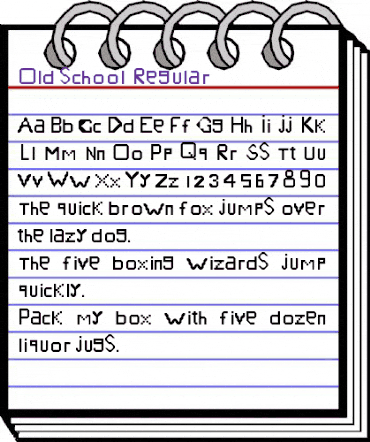 Old school Regular animated font preview