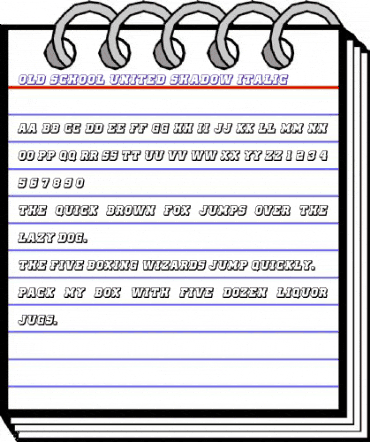 Old School United Shadow Italic animated font preview Old School United Shadow Italic animated font preview