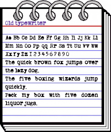 Old typewriter Regular animated font preview