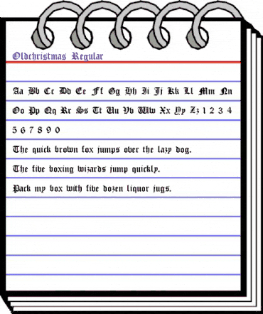 Oldchristmas Regular animated font preview