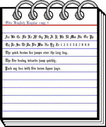 Olde English Regular animated font preview