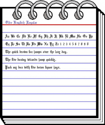 Olde English Regular animated font preview