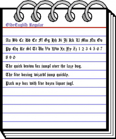 OldeEnglish Regular animated font preview