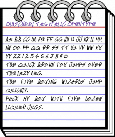 Oldschool Tag Italic animated font preview Oldschool Tag Italic animated font preview