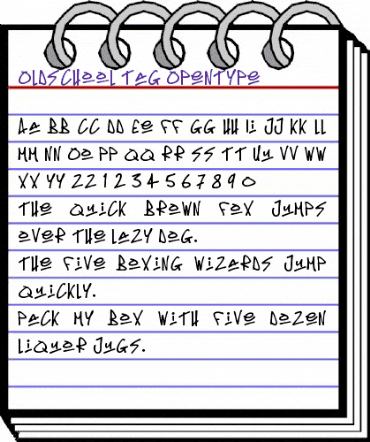 Oldschool Tag Regular animated font preview