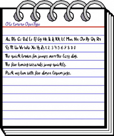 OlΠtorero! Regular animated font preview