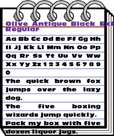 Olive Antique Black Extended Regular animated font preview Olive Antique Black Extended Regular animated font preview