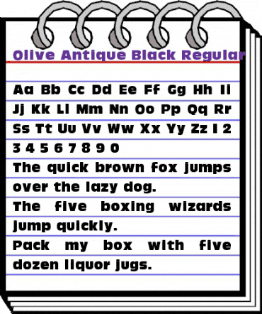 Olive Antique Black Regular animated font preview Olive Antique Black Regular animated font preview