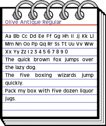 Olive Antique Regular animated font preview Olive Antique Regular animated font preview