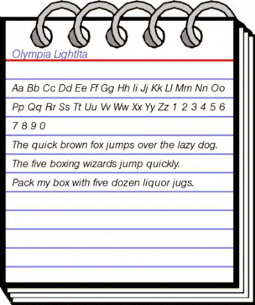 Olympia-LightIta Regular animated font preview Olympia-LightIta Regular animated font preview