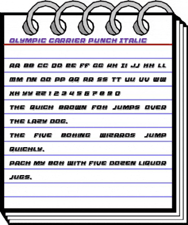 Olympic Carrier Punch Italic Italic animated font preview Olympic Carrier Punch Italic Italic animated font preview