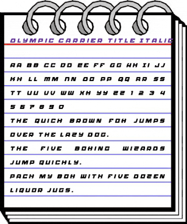 Olympic Carrier Title Italic Italic animated font preview Olympic Carrier Title Italic Italic animated font preview