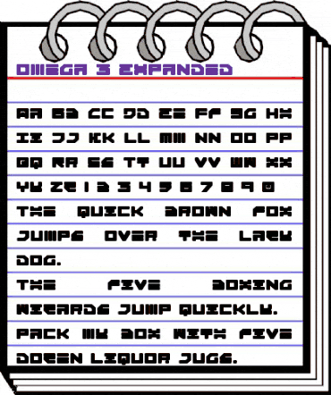 Omega-3 Expanded Expanded animated font preview