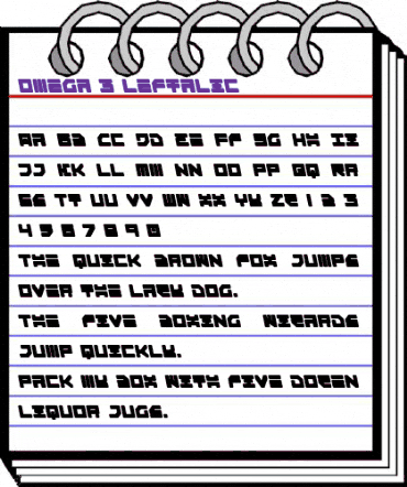 Omega-3 Leftalic Italic animated font preview Omega-3 Leftalic Italic animated font preview