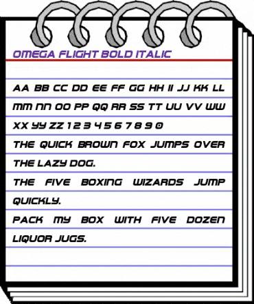 Omega Flight Bold Italic Regular animated font preview