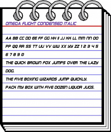 Omega Flight Condensed Italic Regular animated font preview Omega Flight Condensed Italic Regular animated font preview