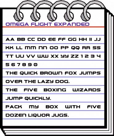 Omega Flight Expanded Regular animated font preview Omega Flight Expanded Regular animated font preview