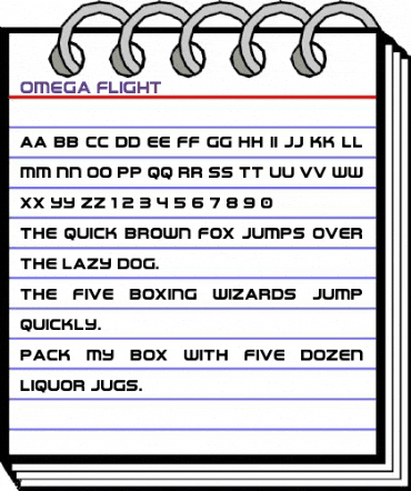 Omega Flight Regular animated font preview
