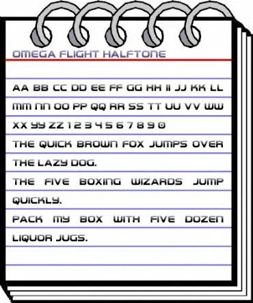 Omega Flight Halftone Regular animated font preview Omega Flight Halftone Regular animated font preview