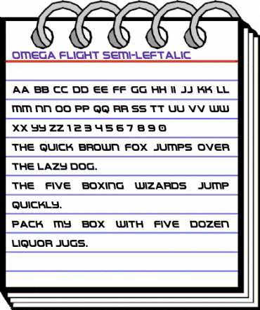 Omega Flight Semi-Leftalic Regular animated font preview