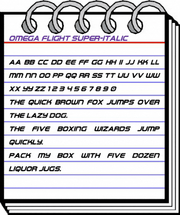 Omega Flight Super-Italic Regular animated font preview