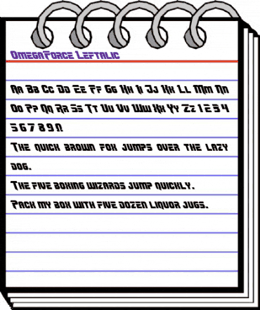 OmegaForce Leftalic Italic animated font preview OmegaForce Leftalic Italic animated font preview