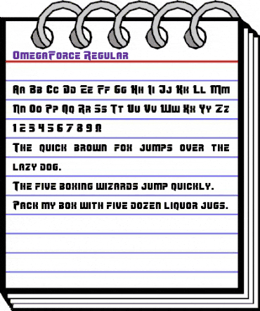 OmegaForce Regular animated font preview