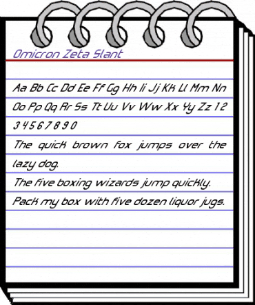 Omicron Zeta Slant Regular animated font preview Omicron Zeta Slant Regular animated font preview
