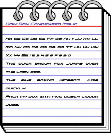 Omni Boy Condensed Italic Condensed Italic animated font preview