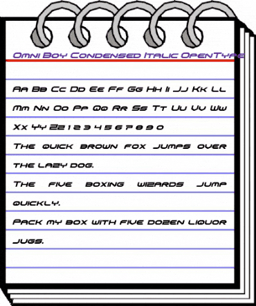 Omni Boy Condensed Italic Condensed Italic animated font preview