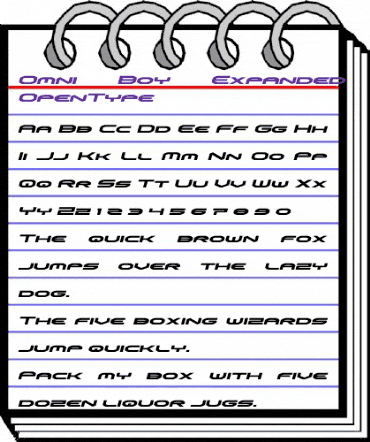 Omni Boy Expanded Italic Expanded Italic animated font preview