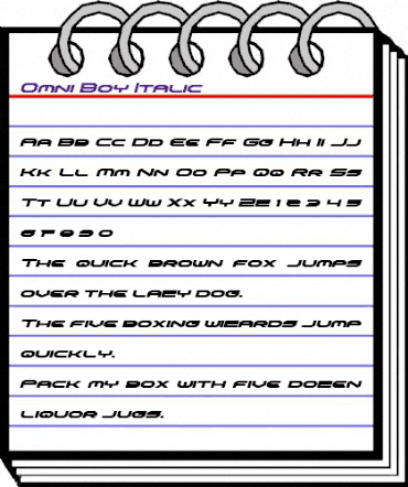 Omni Boy Italic Italic animated font preview Omni Boy Italic Italic animated font preview