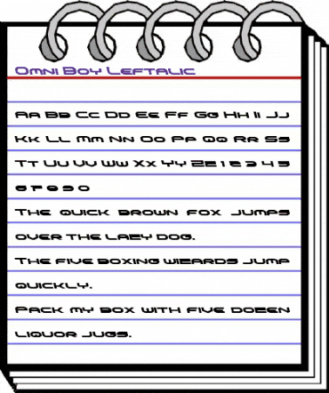 Omni Boy Leftalic Italic animated font preview