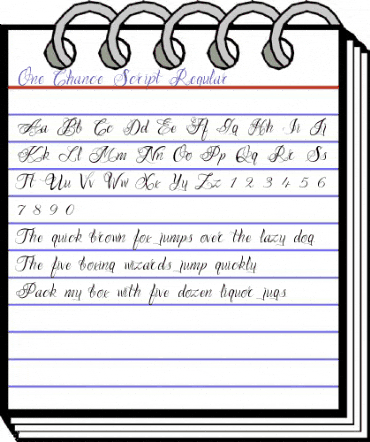 One Chance Scrip Regular animated font preview