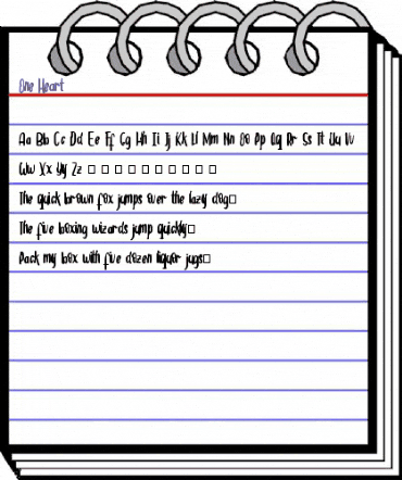 One_Heart Regular animated font preview