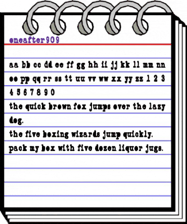 OneAfter909 Regular animated font preview