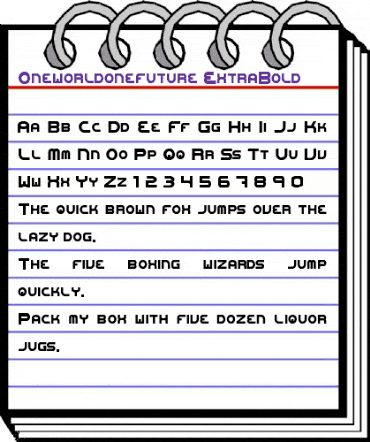 Oneworldonefuture ExtraBold animated font preview