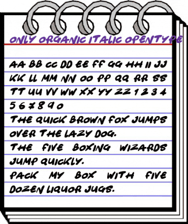 Only Organic Italic animated font preview