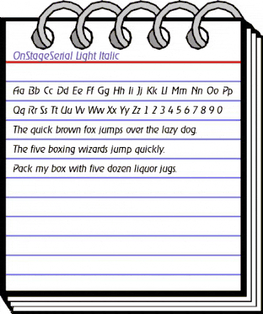 OnStageSerial-Light Italic animated font preview OnStageSerial-Light Italic animated font preview