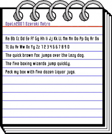 Opeln2001 Szeroki Metro Regular animated font preview