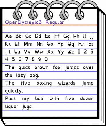 OpenDyslexic 3 Regular animated font preview OpenDyslexic 3 Regular animated font preview