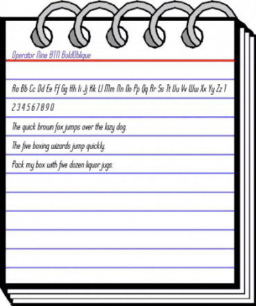 Operator Nine BTN BoldOblique animated font preview Operator Nine BTN BoldOblique animated font preview