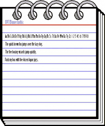 OPTIBinnerGothic Medium animated font preview