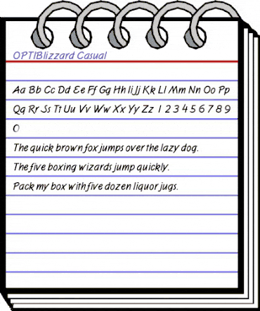 OPTIBlizzard Medium animated font preview