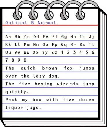 Optical B Normal animated font preview